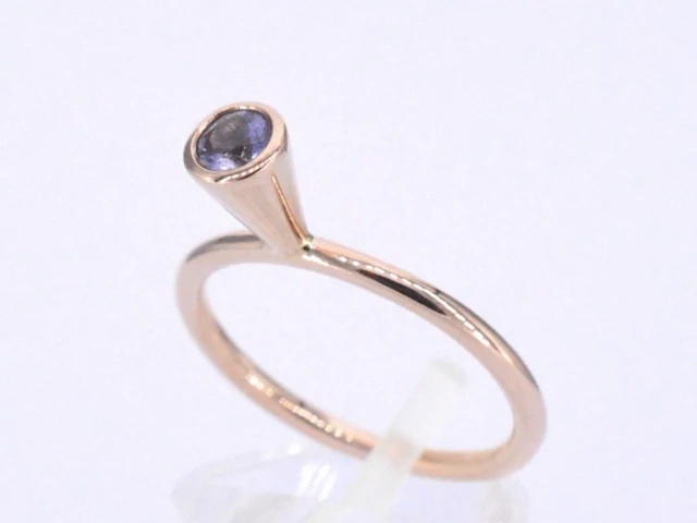 Rosegouden ring met tanzaniet - afbeelding 6 van  11