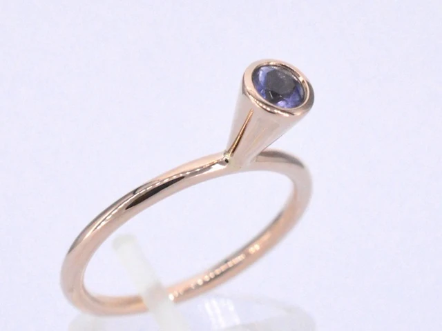 Rosegouden ring met tanzaniet - afbeelding 7 van  11