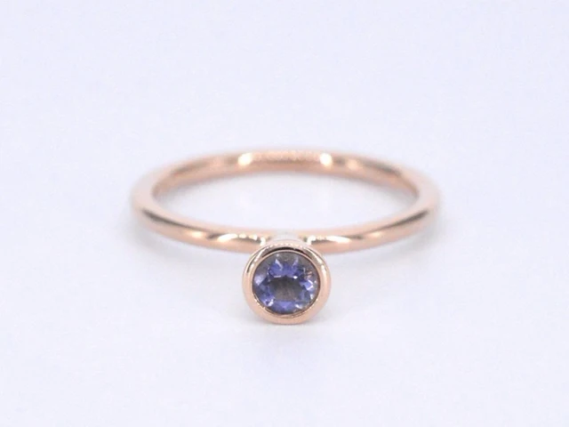Rosegouden ring met tanzaniet - afbeelding 8 van  11