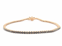 Rosegouden tennisarmband met 2.80 carat aan zwarte diamanten - afbeelding 1 van  9