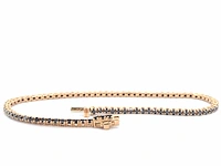 Rosegouden tennisarmband met 2.80 carat aan zwarte diamanten - afbeelding 4 van  9