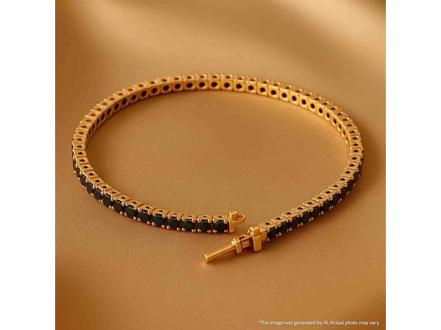 Rosegouden tennisarmband met 2.80 carat aan zwarte diamanten - afbeelding 7 van  9