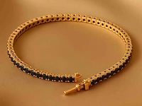 Rosegouden tennisarmband met 2.80 carat aan zwarte diamanten - afbeelding 7 van  9