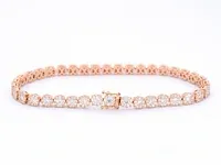 Rosegouden tennisarmband met 5.00 carat diamanten - afbeelding 3 van  6