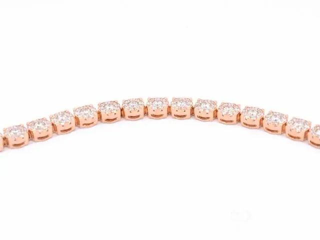 Rosegouden tennisarmband met 5.00 carat diamanten - afbeelding 5 van  6