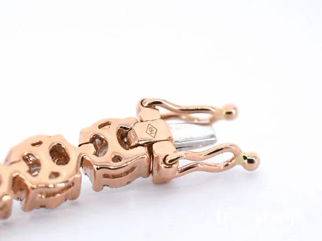 Rosegouden tennisarmband met 5.00 carat diamanten - afbeelding 6 van  6