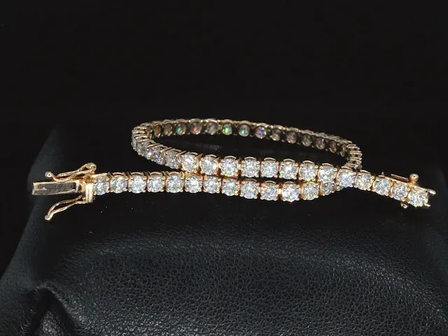 Rosegouden tennisarmband met 5.16 carat briljant geslepen diamanten - afbeelding 1 van  8