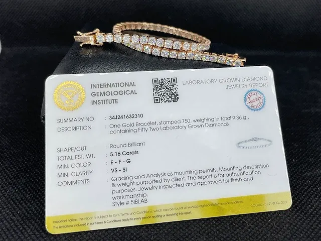 Rosegouden tennisarmband met 5.16 carat briljant geslepen diamanten - afbeelding 3 van  8