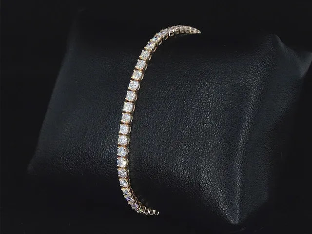 Rosegouden tennisarmband met 5.16 carat briljant geslepen diamanten - afbeelding 4 van  8