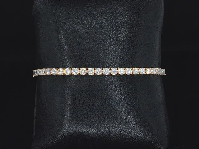 Rosegouden tennisarmband met 5.16 carat briljant geslepen diamanten - afbeelding 5 van  8