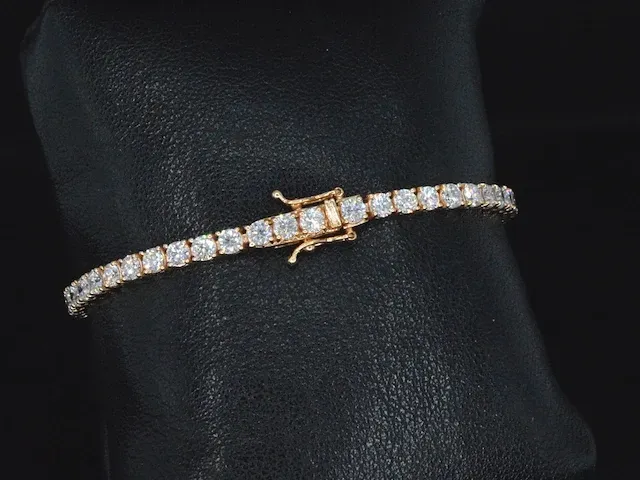 Rosegouden tennisarmband met 5.16 carat briljant geslepen diamanten - afbeelding 6 van  8