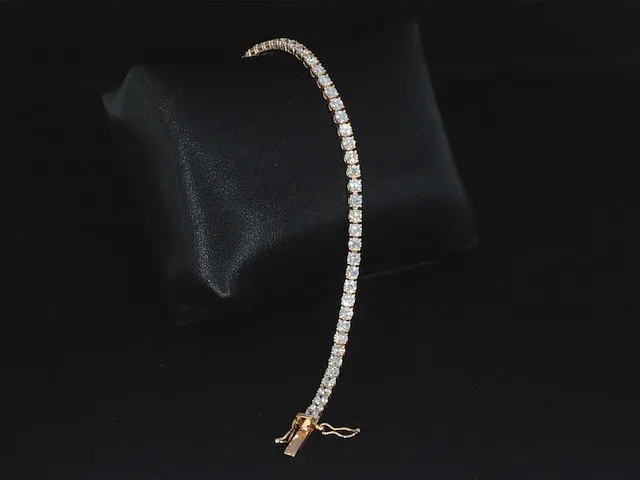 Rosegouden tennisarmband met 5.16 carat briljant geslepen diamanten - afbeelding 7 van  8