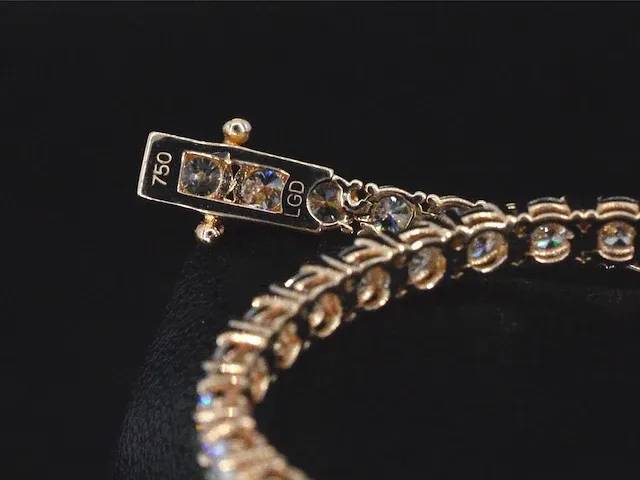 Rosegouden tennisarmband met 5.16 carat briljant geslepen diamanten - afbeelding 8 van  8
