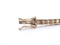 Rosegouden tennisarmband met briljant geslepen diamant - afbeelding 5 van  6