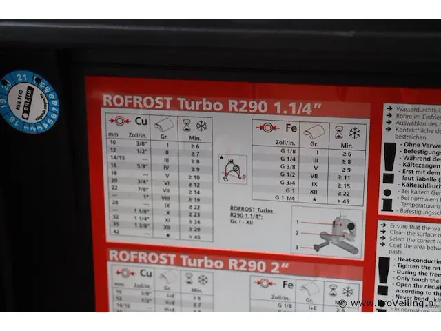 Rothenberger rofrost® turbo 1 1/4" r290 pijpbevriezingssysteem incl. 6 reduceerschalen - afbeelding 6 van  8