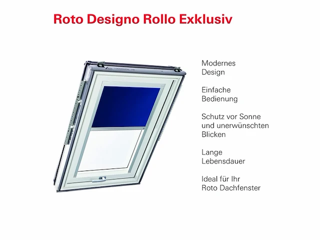 Roto original rolgordijn exclusiv zre voor dakraamgeleiderail zilver handmatige bediening blauw - afbeelding 3 van  5