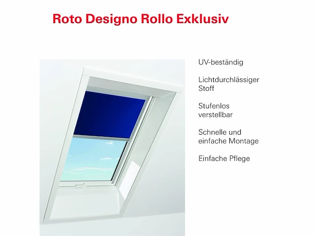 Roto original rolgordijn exclusiv zre voor dakraamgeleiderail zilver handmatige bediening blauw - afbeelding 4 van  5