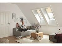 Roto origineel rolgordijn exclusiv zre geleiderail zilver daglichtrolgordijn voor dakvensters serie designo r4/r7 et classic 43/73 maat 074/140 | 07/14 kleur stof beige - afbeelding 3 van  5