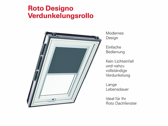 Roto origineel verduisterend rolgordijn zrv bijna volledige verduistering serie q met maat 094/160 09/16 kleur donkergrijs - afbeelding 3 van  4