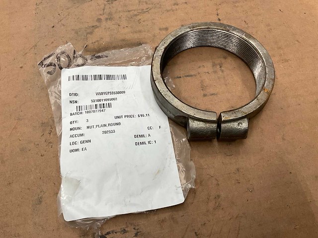 Round plain nut (3x) - afbeelding 1 van  4