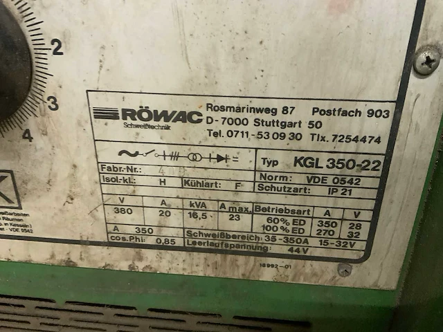 Röwac - kgl 350-22 - mig/mag lasmachine - afbeelding 9 van  9