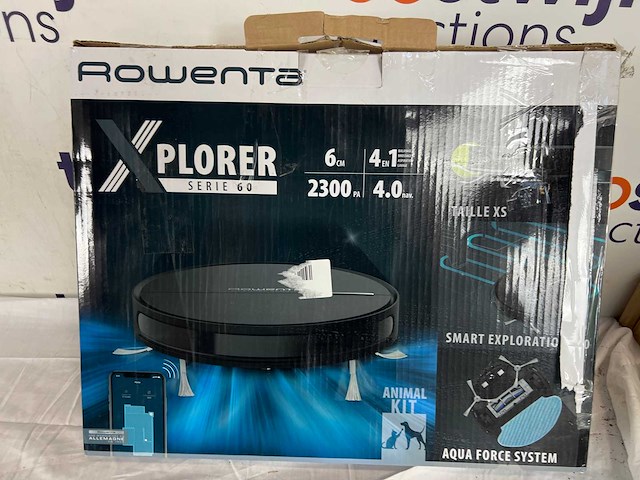 Rowenta explorer serie 60 rr7455 - robotstofzuiger met dweilfunctie - compact design - allergie filter - huisdier vriendelijk - zwart - afbeelding 2 van  2