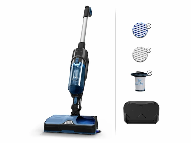 Rowenta snoerloze steelstofzuiger 3 reinigingsstanden lichtgewicht zwart/blauw gz3038wo - afbeelding 1 van  6