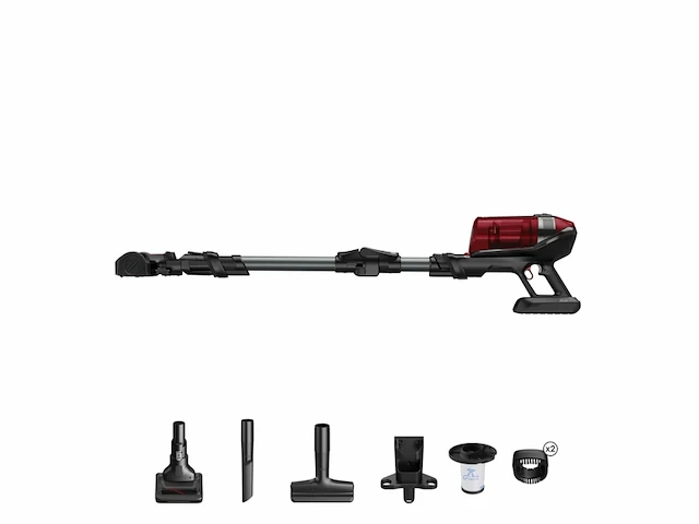 Rowenta x-force flex 12.60 rh98a3wo steelstofzuiger -ideaal voor huisdiereigenaren 150 airwatt led verlichting zuigmond rood grijs - afbeelding 4 van  6