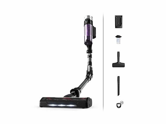 Rowenta x-force flex 9.60 rh2038 steelstofzuiger draadloos allergie filter 100 airwatt zwart paars - afbeelding 1 van  5