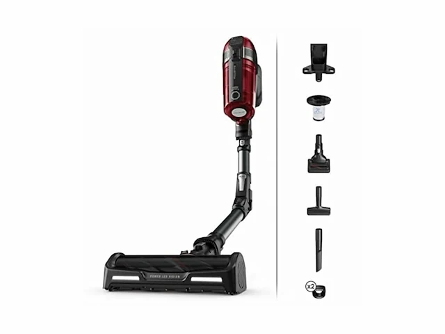 Rowenta xforce flex rh98a8 draadloze steelstofzuiger, animal care model rood grijs - afbeelding 1 van  7
