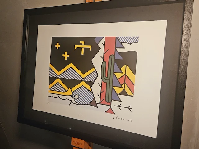 Roy lichtenstein - lithograaf - in nieuwe lijst - afbeelding 1 van  7