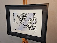 Roy lichtenstein - lithograaf - ''seductive girl'' in nieuwe lijst - afbeelding 1 van  7