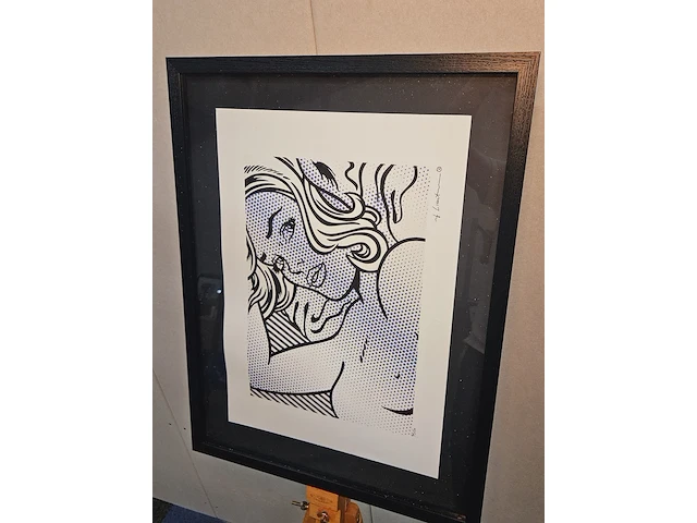 Roy lichtenstein - lithograaf - ''seductive girl'' in nieuwe lijst - afbeelding 2 van  7