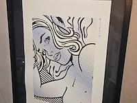 Roy lichtenstein - lithograaf - ''seductive girl'' in nieuwe lijst - afbeelding 2 van  7