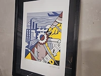Roy lichtenstein lithograaf - ''industry and the arts'' - in nieuwe lijst - afbeelding 1 van  7