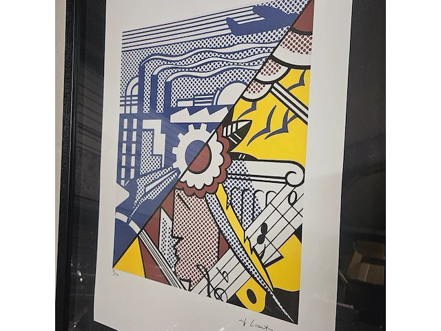 Roy lichtenstein lithograaf - ''industry and the arts'' - in nieuwe lijst - afbeelding 2 van  7