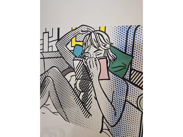 Roy lichtenstein lithograaf - ''nude reading'' - in nieuwe lijst - afbeelding 2 van  6
