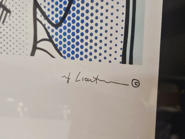 Roy lichtenstein lithograaf - ''nude reading'' - in nieuwe lijst - afbeelding 3 van  6