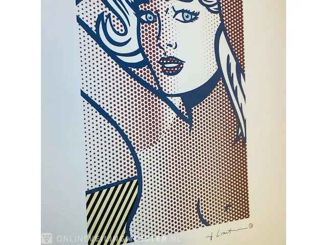 Roy lichtenstein lithograaf - 'nude with blue hair' pop art - afbeelding 1 van  4