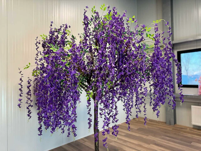 Royal pachira blauwe regen kunstboom - afbeelding 20 van  20