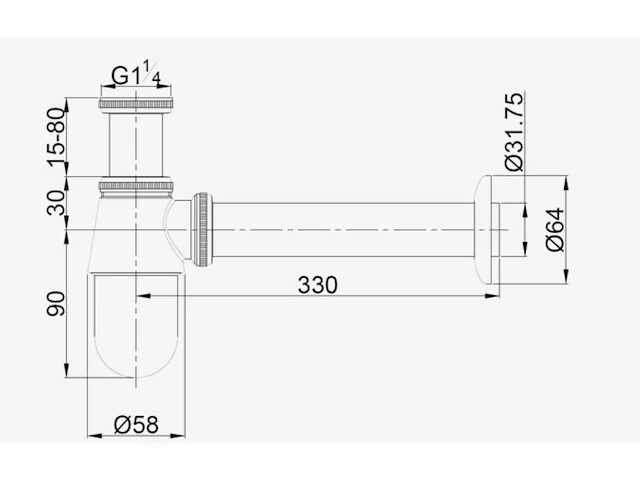 Royal plaza flowline bekersifon met muurbuis (10x) - afbeelding 2 van  4