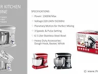 Royalty line keukenmachine rood 1900w - afbeelding 2 van  2