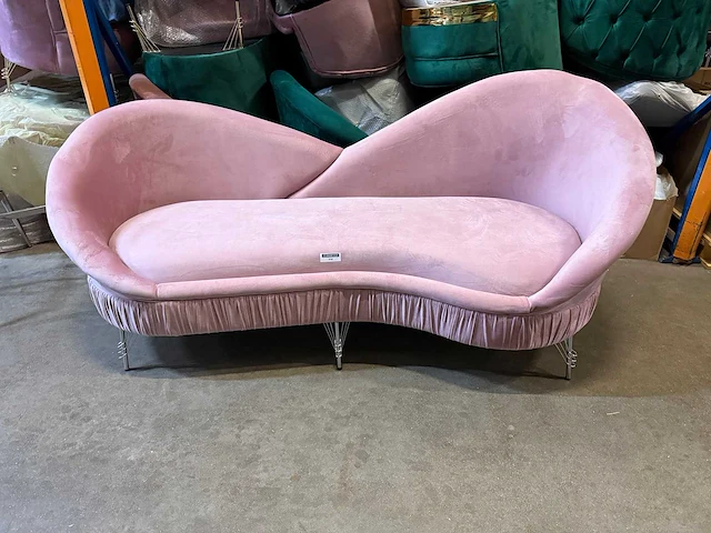 Roze hartvormige bank 210 cm - afbeelding 2 van  4