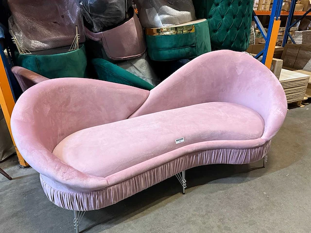 Roze hartvormige bank 210 cm - afbeelding 4 van  4