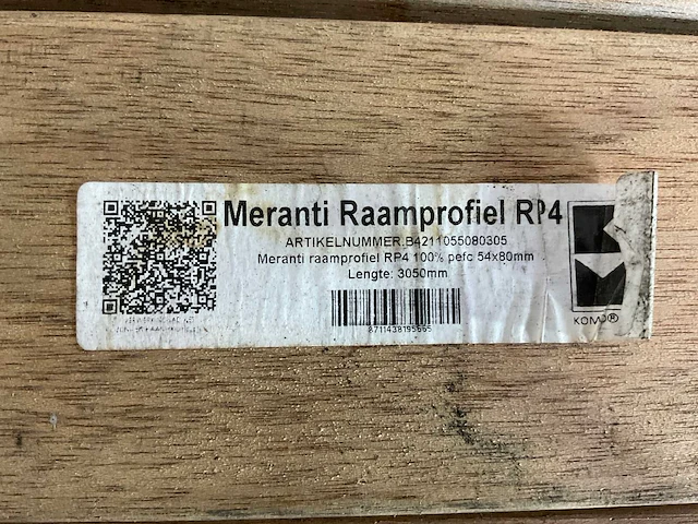 Rp4 meranti hardhouten raamprofiel - 305x5,4x8 cm (10x) - afbeelding 4 van  5