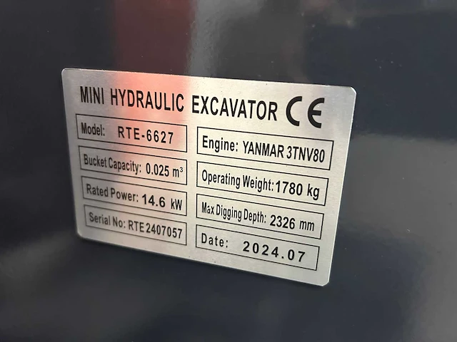 Rte - 2024 - 18 - minigraafmachine euro5 yanmar - afbeelding 2 van  43