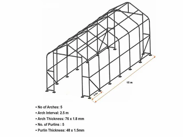 Rte - 2025 - 7417 - opslagtent 15000x5500x5300mm - afbeelding 2 van  5