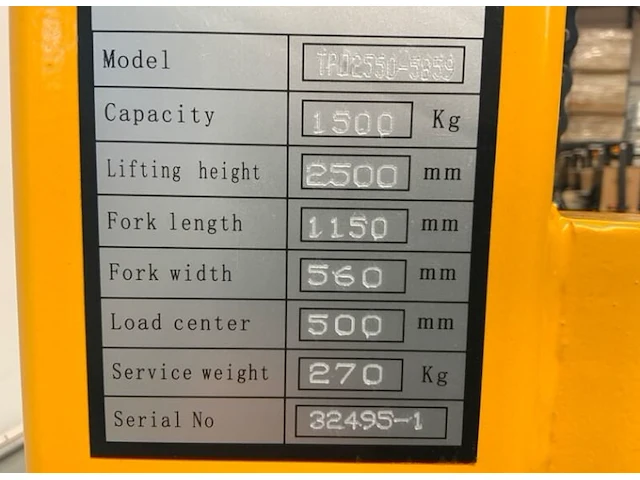 Rte 5859 handmatige stapelaar 1.5t 2.5m - afbeelding 7 van  9