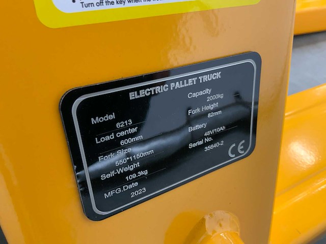Rte 6213 elektrische palletwagen 2000kg - afbeelding 9 van  15