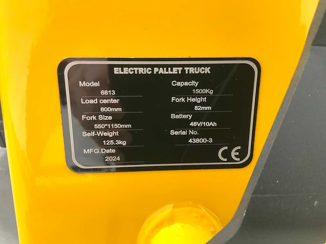 Rte elektrische palletwagen 1500kg met backrest - afbeelding 6 van  17